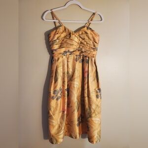 Anthropologie Botanica Floral Yellow By James Coviello Dress Size 6